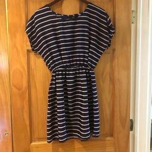 Navy & White Striped Dress- Size Small
